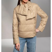 Jacket with removable scarf, camel