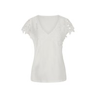 Designer-Shirt m.Spitzenbesatz, ecru
