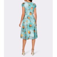 Designer-Chiffon-Druckkleid, mint-taupe
