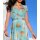 Designer-Chiffon-Druckkleid, mint-taupe