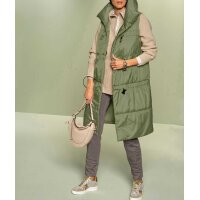 2-in-1-Stepp-Longweste m.Stehkragen, khaki