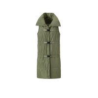 2-in-1-Stepp-Longweste m.Stehkragen, khaki