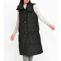 2-in-1-Stepp-Longweste m.Stehkragen, schwarz