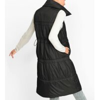 2-in-1-Stepp-Longweste m.Stehkragen, schwarz