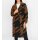 Oversized-Strickmantel m. Muster, cognac-schwarz