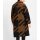 Oversized-Strickmantel m. Muster, cognac-schwarz