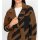 Oversized-Strickmantel m. Muster, cognac-schwarz