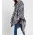 Jacquard knit cape, blue-taupe-silver