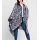 Jacquard knit cape, blue-taupe-silver