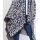 Jacquard knit cape, blue-taupe-silver