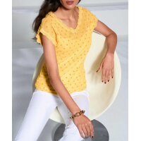 Designer-Mesh-Shirt m.Flockprint, gelb
