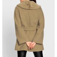 Kurtka outdoorowa z kołnierzem z imitacji futra, kolor camel