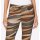 Stretch print trousers, camel-grey