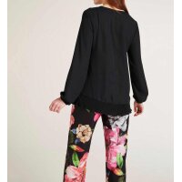Designer-Bluse m. Plisseesaum, schwarz