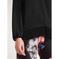 Designer-Bluse m. Plisseesaum, schwarz