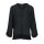 Designer-Bluse m. Plisseesaum, schwarz