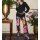 Designer-Bluse m. Plisseesaum, schwarz
