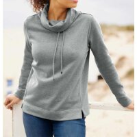 Stehkragen-Sweatshirt m. Tunnelzug , grau