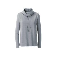 Stehkragen-Sweatshirt m. Tunnelzug , grau