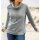 Stehkragen-Sweatshirt m. Tunnelzug , grau