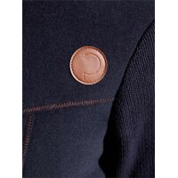 Wollmix-Jacke m. Kapuze, marine-cognac