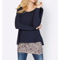 2-Tlg.-Shirt-Set, marine-altrosa-bedruckt