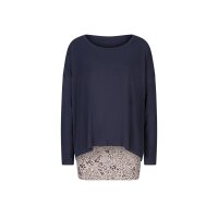 2-Tlg.-Shirt-Set, marine-altrosa-bedruckt
