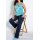 Satin top, turquoise