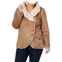 Marken-Lammfellimitat-Jacke, hellbraun