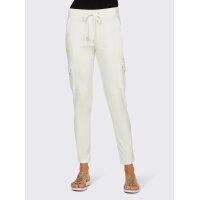 Stretch cargo trousers, white