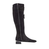 Veloursleder-Stiefel, schwarz