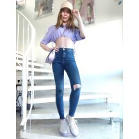 Jeansy skinny fit Sylvia, ciemnoniebieskie