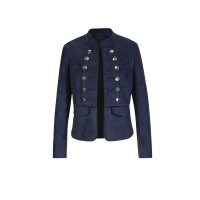 Velours-Optik-Blazer, marine