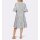 Designer-Kleid, ecru-dunkelblau