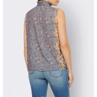 Top z nadrukiem i frędzlami, kolor denim blue / wanilia
