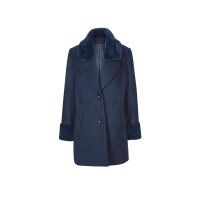 Wolljacke m.Pelz-Imitat-Details, marine