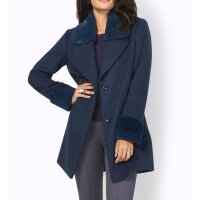 Wolljacke m.Pelz-Imitat-Details, marine