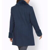 Wolljacke m.Pelz-Imitat-Details, marine