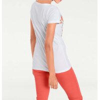 Designer-Shirt m. Perlenstickerei, weiß-bunt
