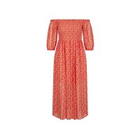 Designer-Druckkleid, hummer-champagner