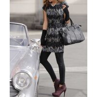 Chiffon-Kleid, schwarz-bunt