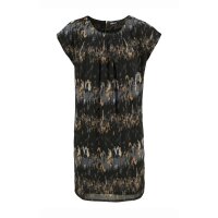 Chiffon-Kleid, schwarz-bunt
