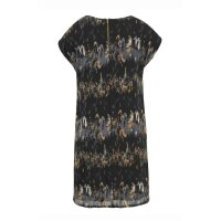 Chiffon-Kleid, schwarz-bunt