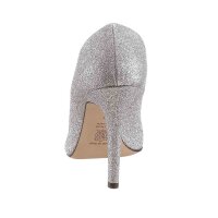 Designer-Abendpeeptoes, silberfarben
