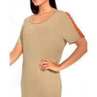 Jersey sleep shirt, camel-mandarine