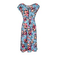 Marken-Druckkleid, blau-bunt