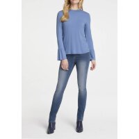 Designer-Jerseyshirt m. Volants, bleu