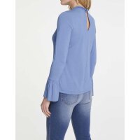 Designer-Jerseyshirt m. Volants, bleu