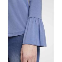 Designer-Jerseyshirt m. Volants, bleu