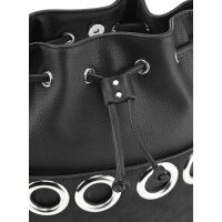 Beuteltasche m. Metall-Ösen, schwarz